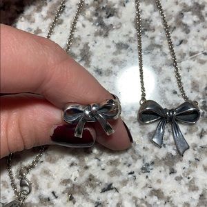 James Avery Matching Bow Ring & Necklace